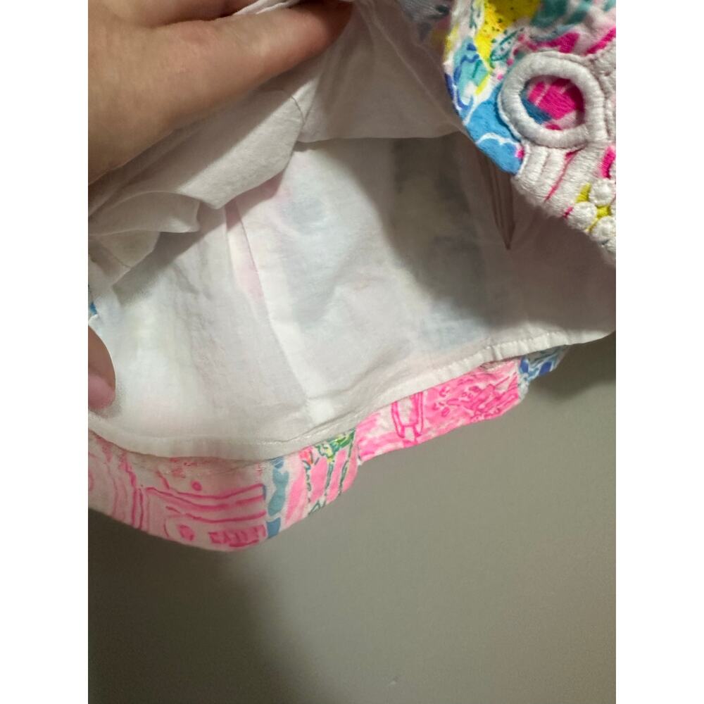 Lilly Pulitzer Pearl Top Pop Up Summer Remix Size 12 Patchwork Sleeveless Floral - Picture 4 of 8